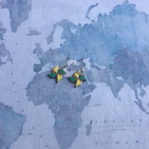 Whimsical pinwheel earrings - primary colors! Handmade